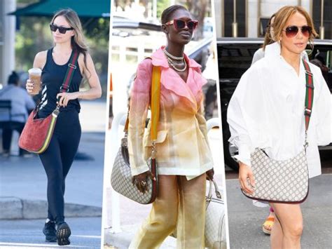 celebrities wearing gucci bags|celebrities in Gucci dress.